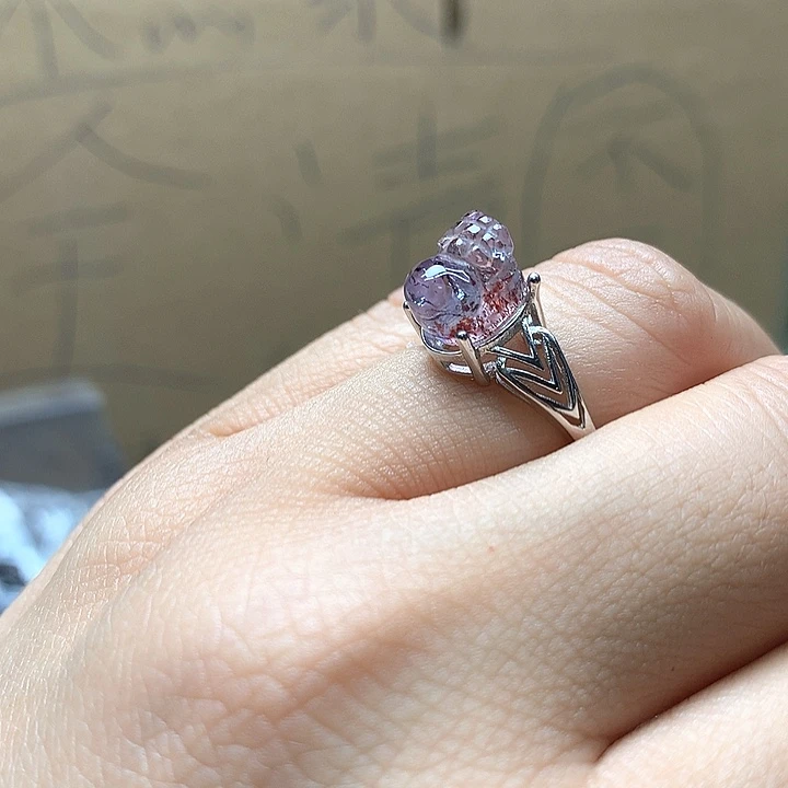 水晶水晶戒指银S925镶嵌