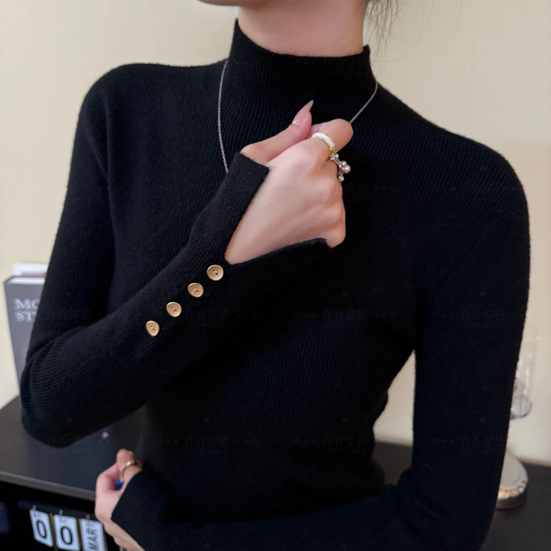2025新款秋冬毛衣羊毛打底衫内搭女款时尚洋气高档女装针织衫上衣