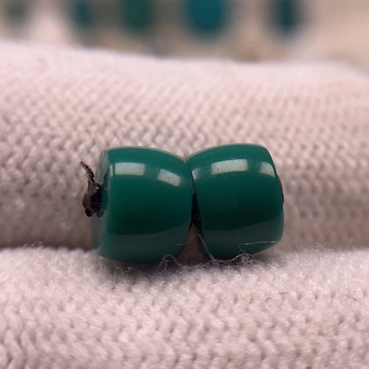 未镶嵌绿松石珠宝奇石缘***好直切对珠7.2mm594