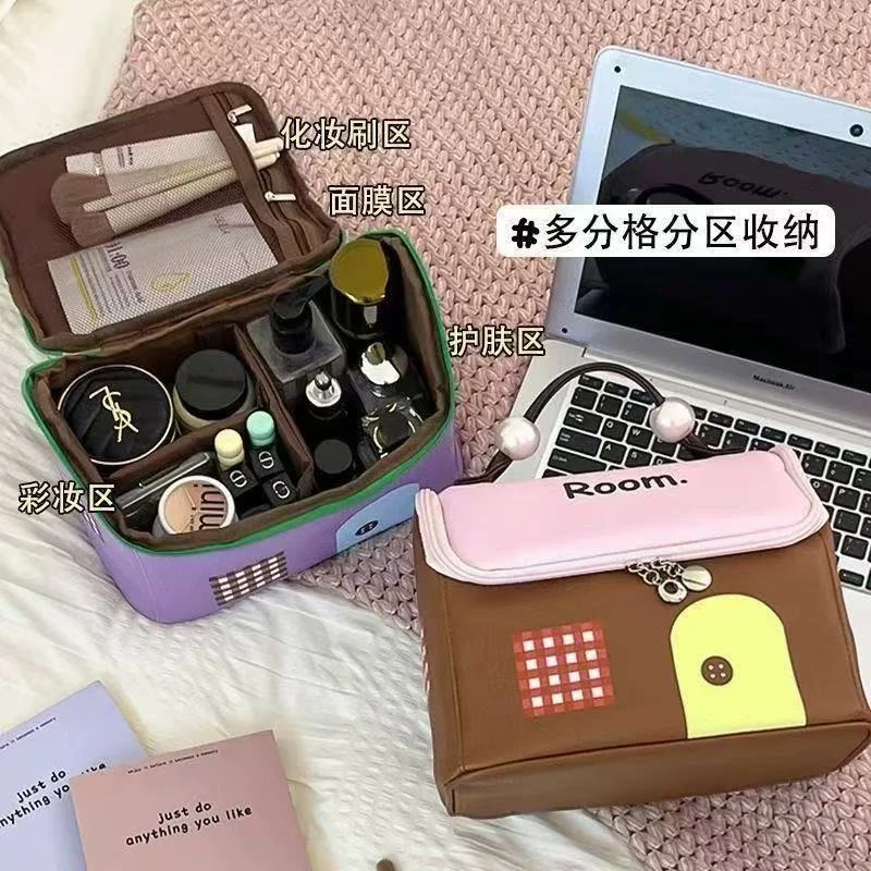 化妆包女2025新款可爱便携大容量手提化妆品收纳包分区旅行洗漱包