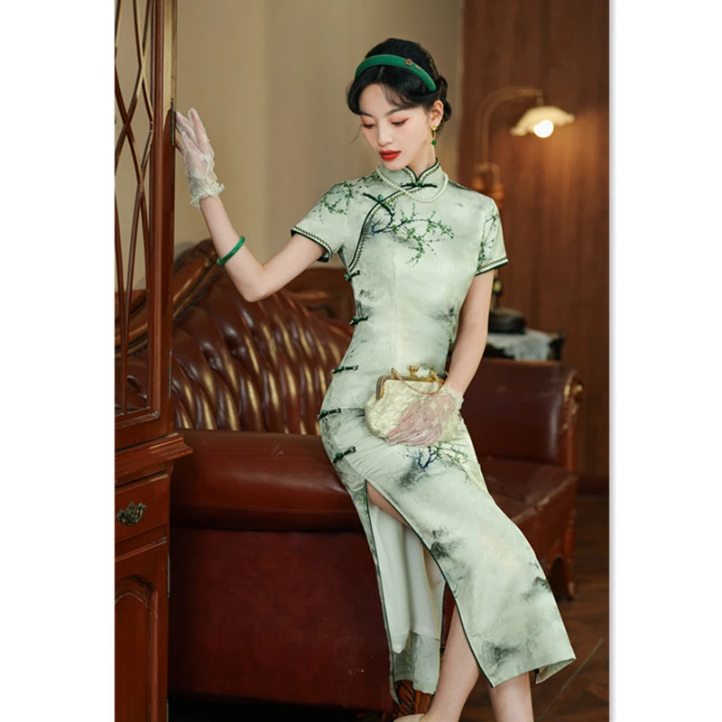 新中式复古时尚气质旗袍2025新款夏季复古民国风少女年轻款旗袍裙