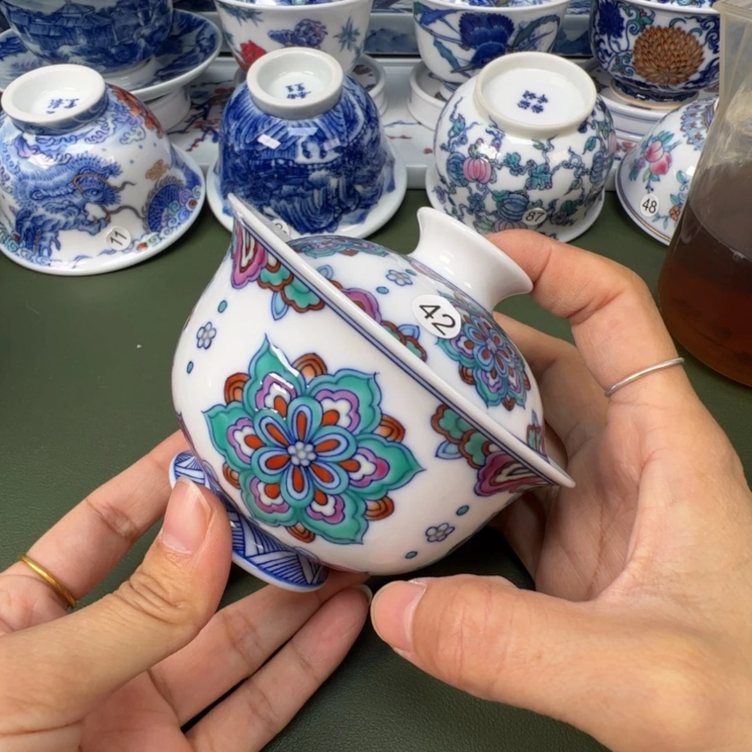 陶瓷景德镇纯手工纯手绘茶具木木42