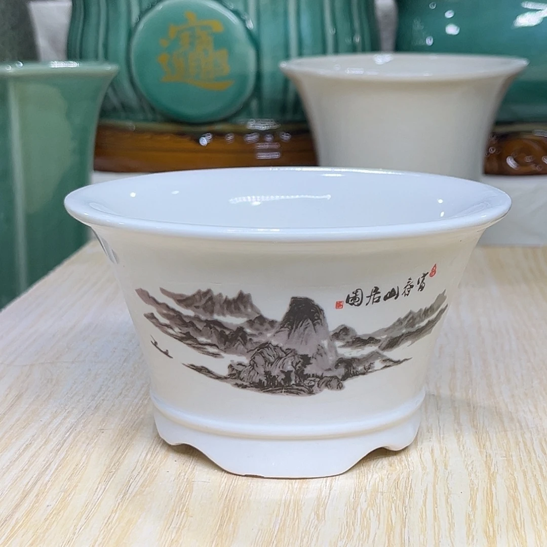 陶瓷绿植多肉微瑕花盆口径13*7.5