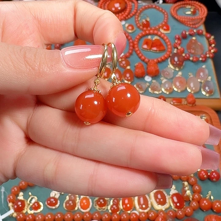 南红玛瑙银S925镶嵌11+