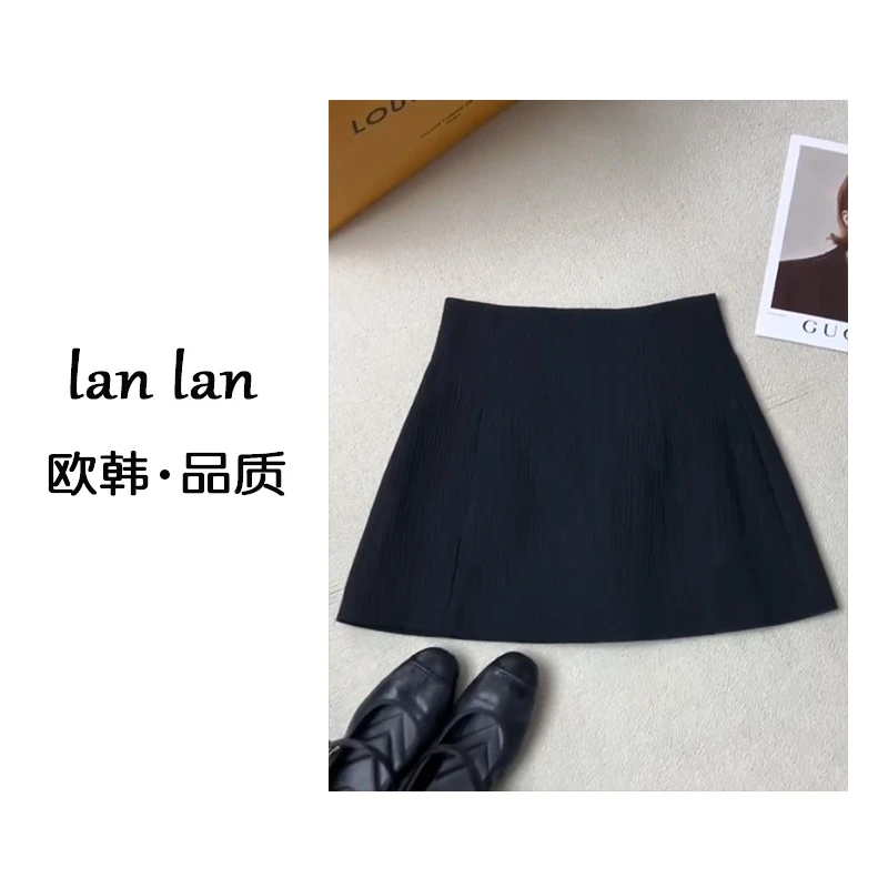 lanlan-夏上新【肌理感小A裙】高货韩版小众显瘦神裙百搭气质短裙女
