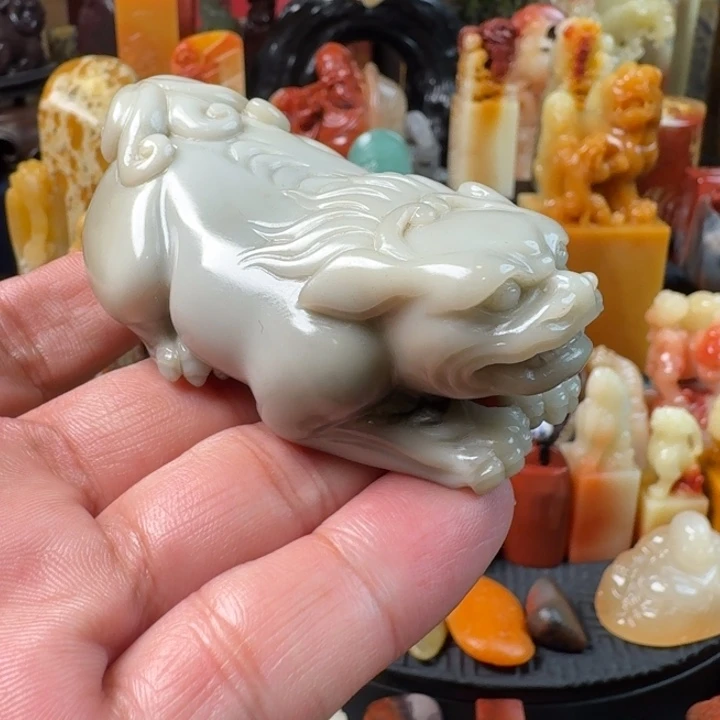 寿山石灰芙蓉古兽