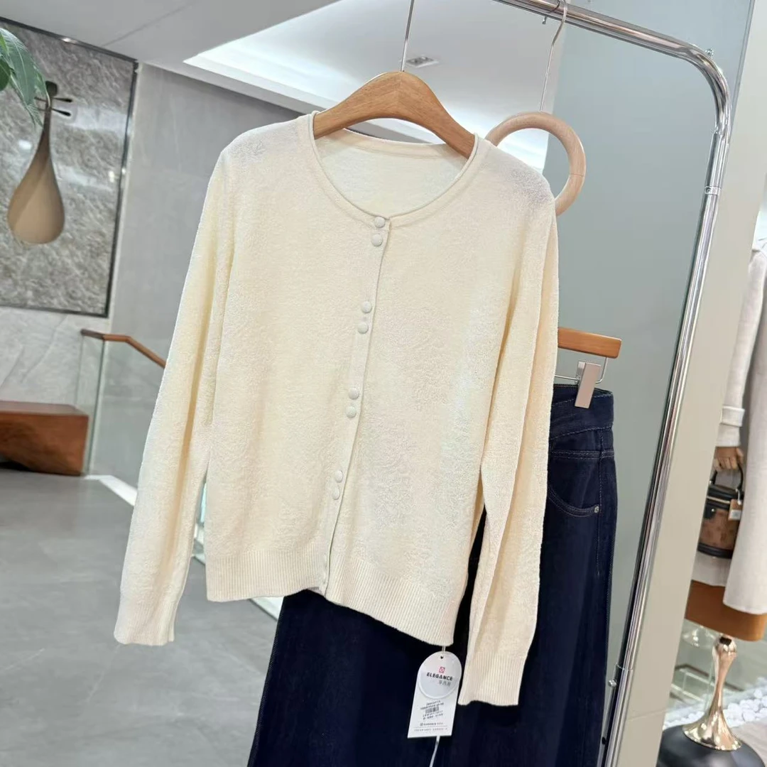 印花圆领针织短外套ZBW34118衣长59