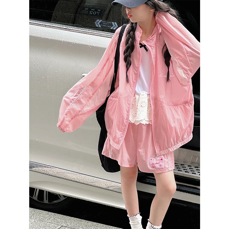 K29320孙小美韩系女童防晒衫套装2025夏装儿童轻薄两件套衣服