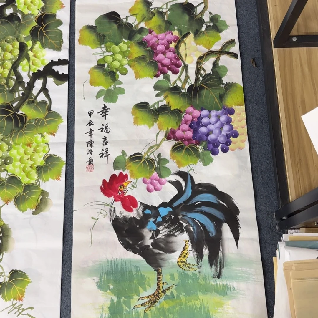 国画尺寸50X100手绘作品