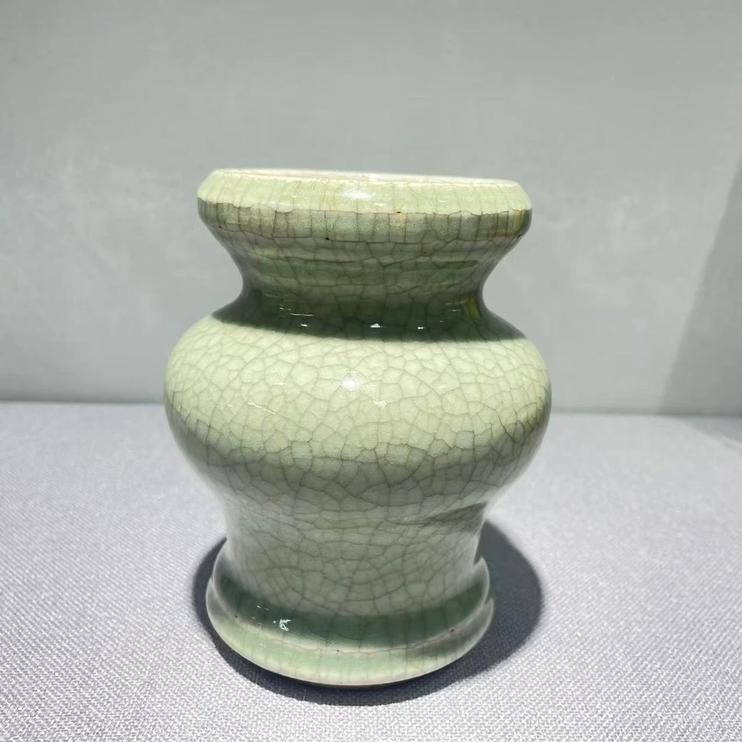 18 125 清康熙 绿哥釉开片瓷坐-N319120925