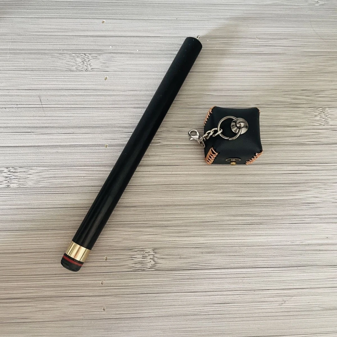 纯迷你台球杆巧克笔 檀木材质可盘玩高档台球用品