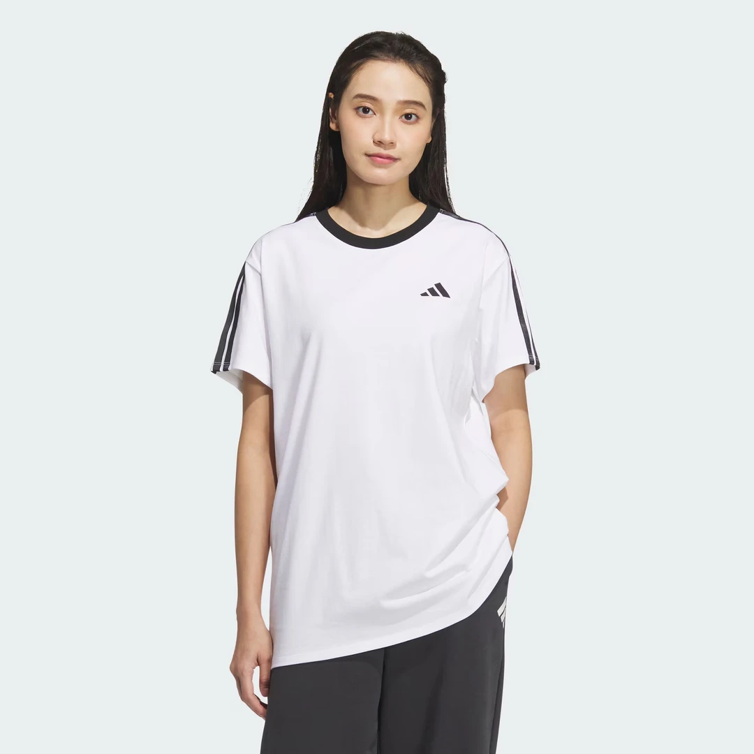 adidas/阿迪达斯女子轻运动纯棉运动休闲宽松短袖圆领T恤JY7613