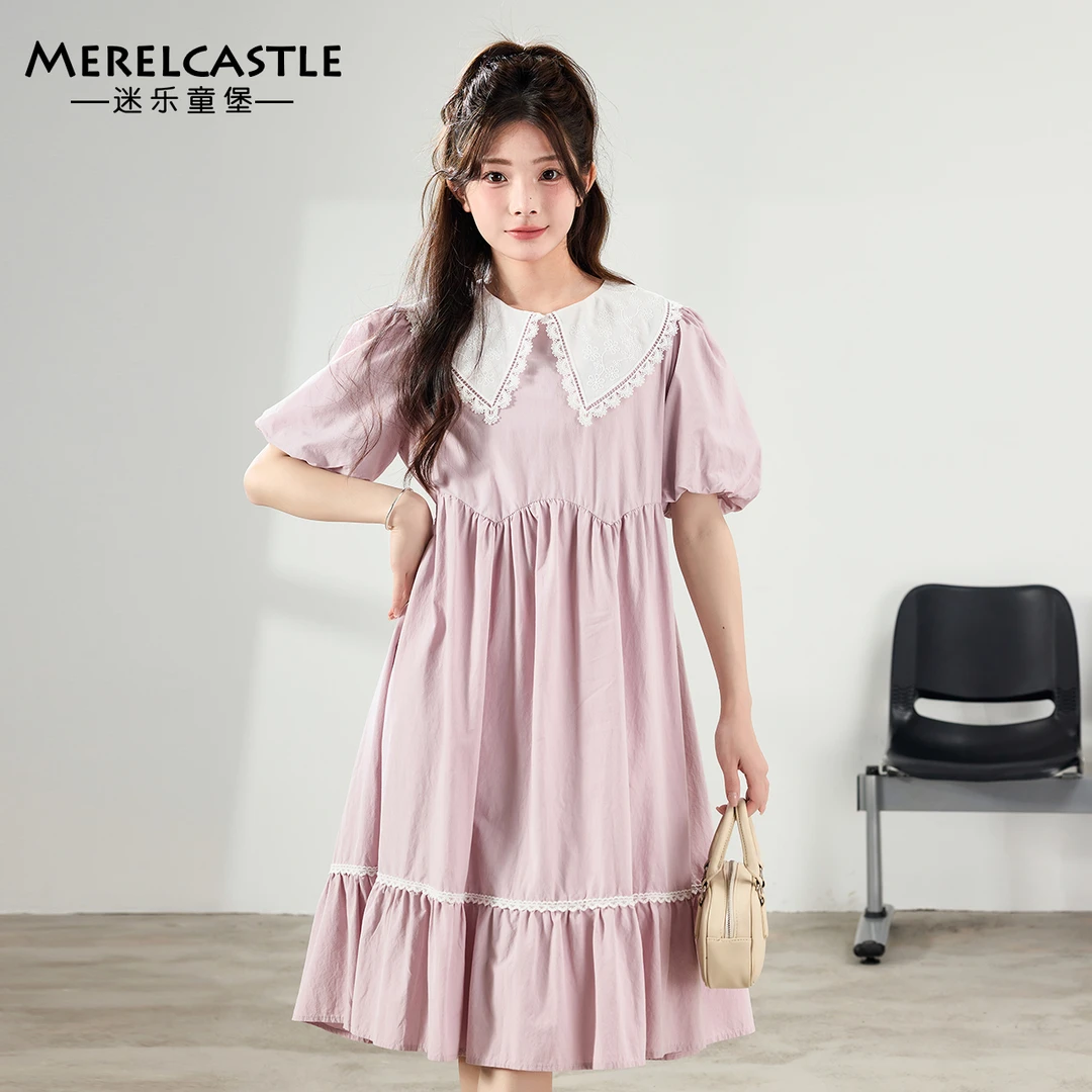 C5034女童夏季连衣裙公主风2025新款初中生女孩独特漂亮大童裙子