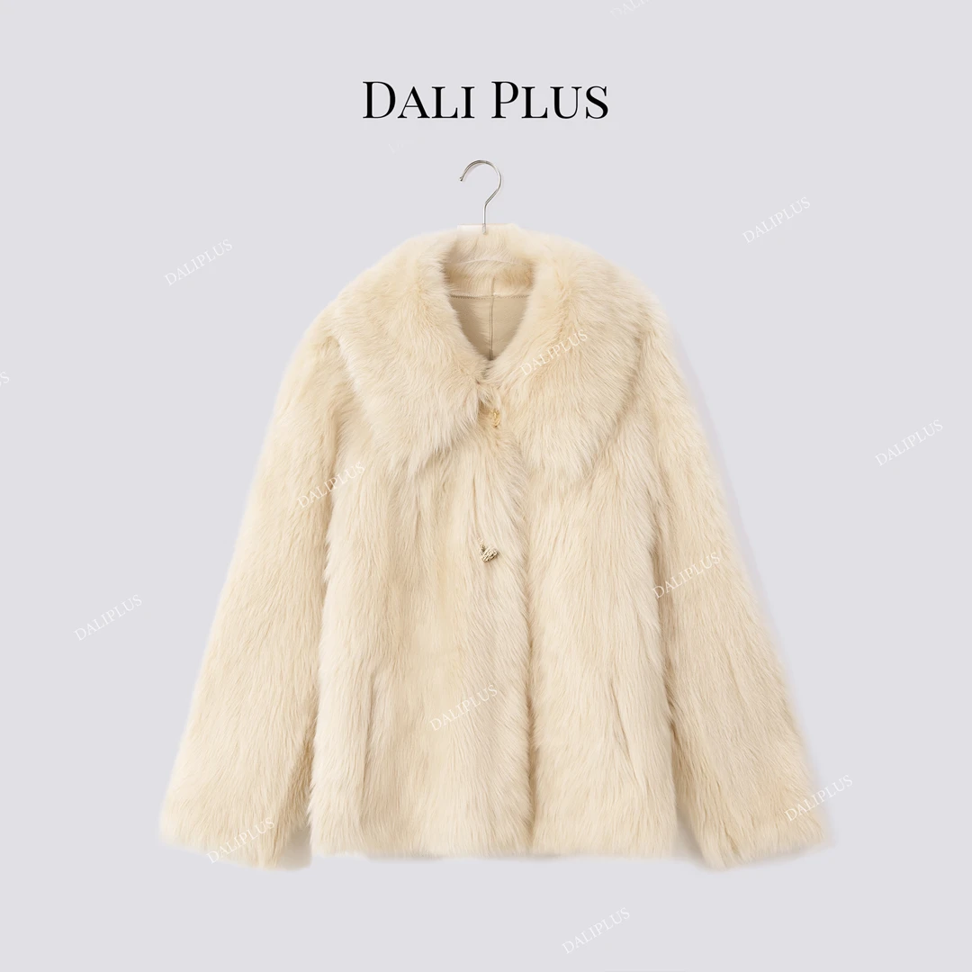 DALI PLUS“年度最爱皮草”西班牙翻领直毛托卡皮毛一体-D5CH5345