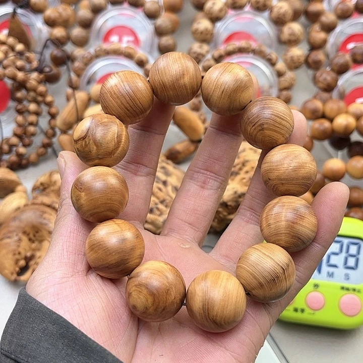 柏木（崖柏）手串/手链云**影2.0蚕丝纹龙胆闪电