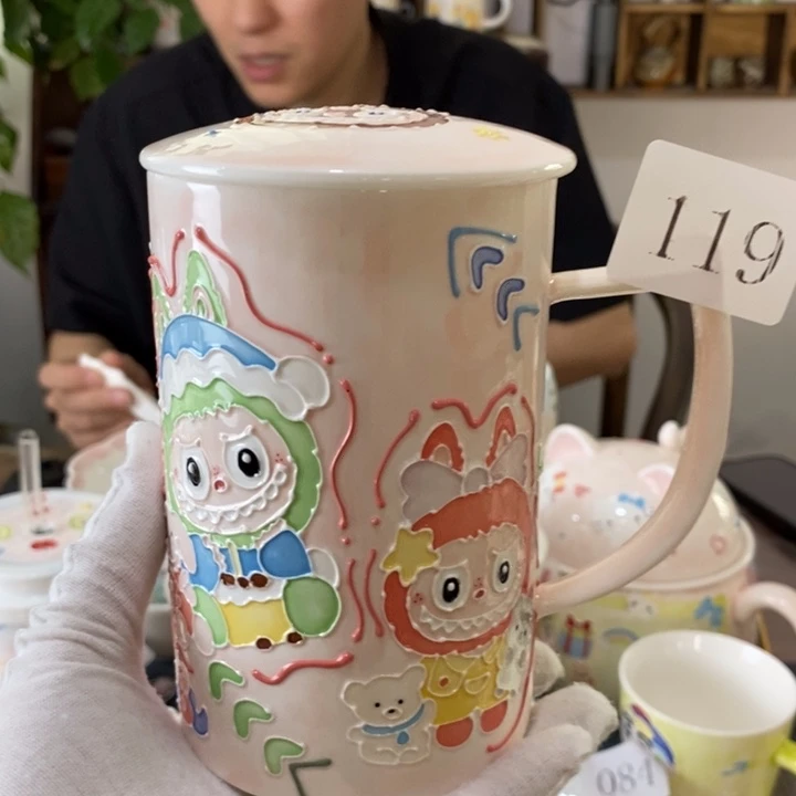 瓷片景德镇釉下彩手绘