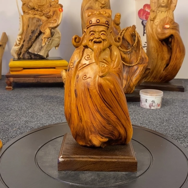 柏木（崖柏）财神爷摆件