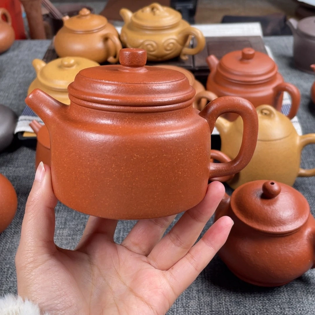 紫砂茶壶40目红降坡220德钟全手