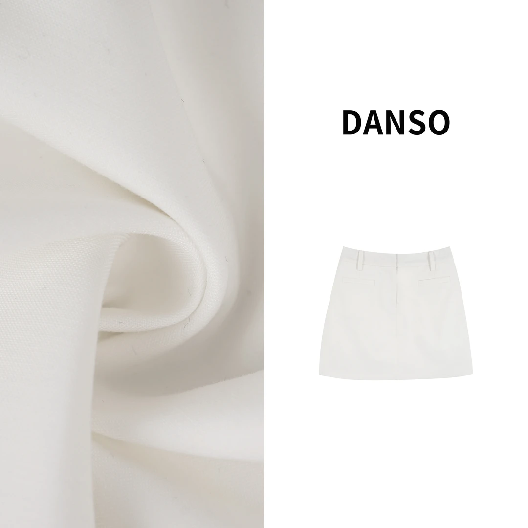 DANSO【白色情书】玉美华春季穿搭简约百搭短款半身裙BT8358