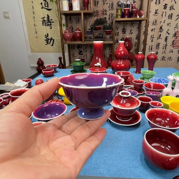 景德镇浅行窑小足花口杯