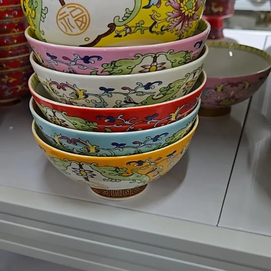 瓷片微瑕珐琅彩5寸6个6666