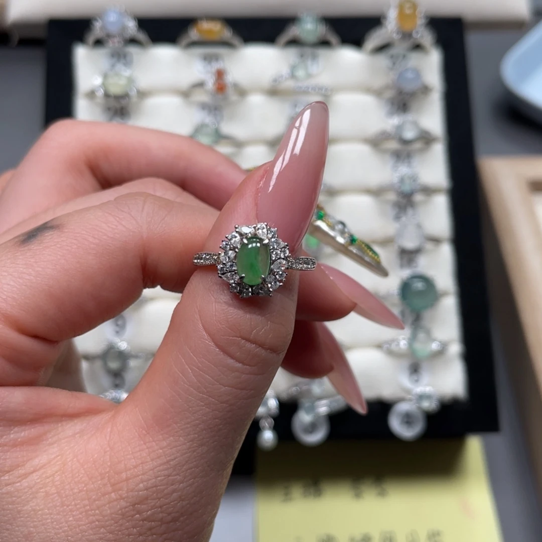 翡翠银S925镶嵌戒指999993704