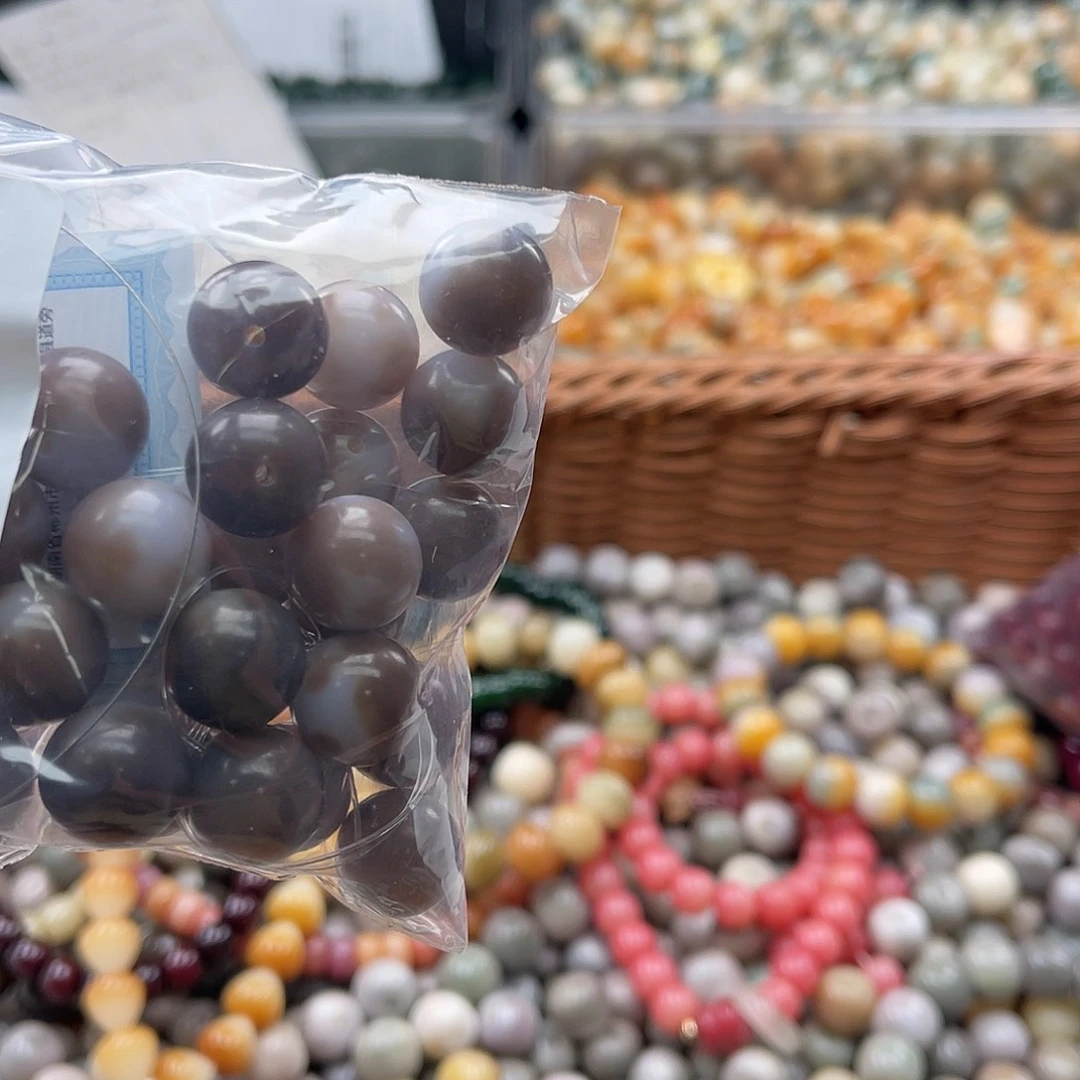 白玉菩提吊坠A/14mm/30颗锅底