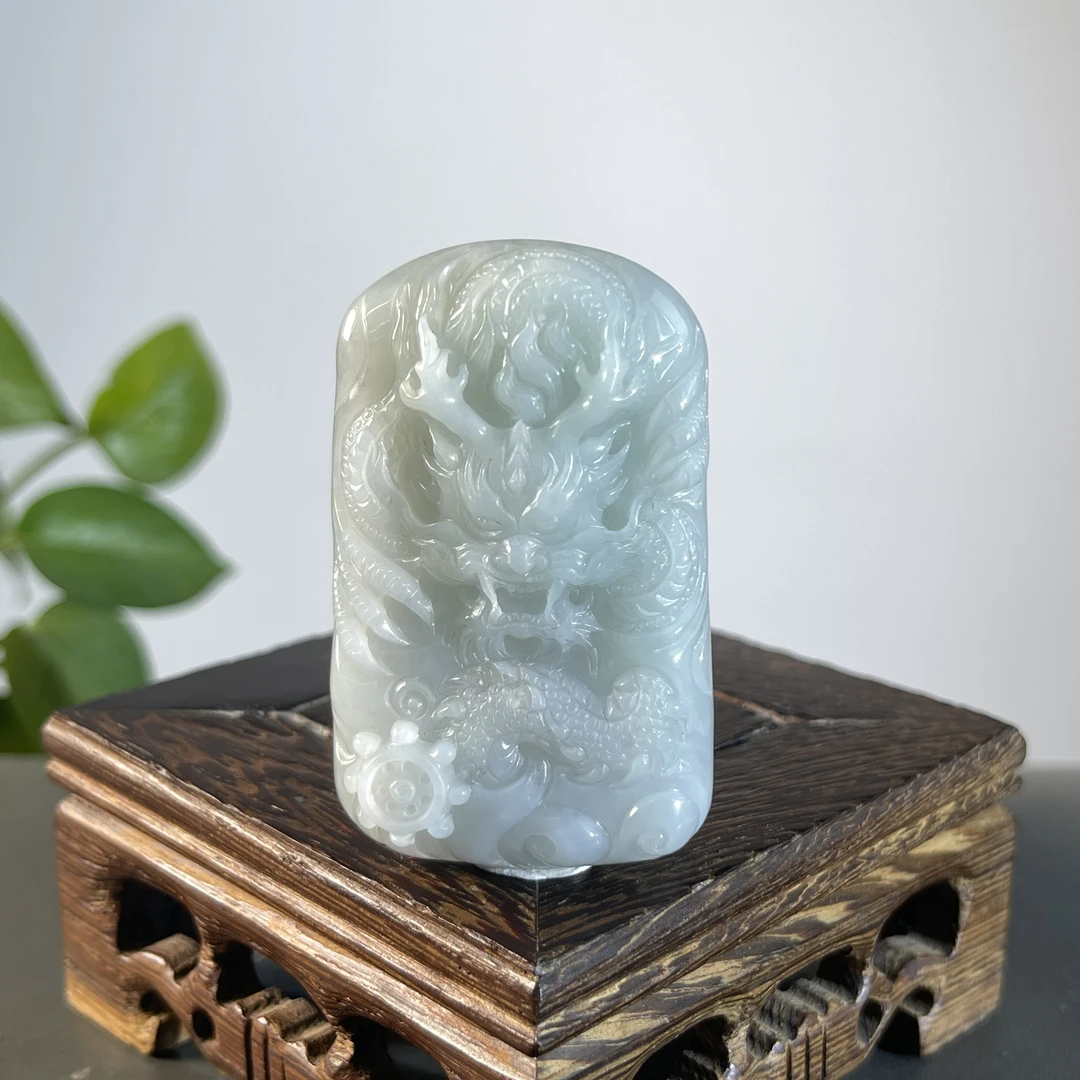 JXW24-29 天然缅甸A货翡翠 龙牌