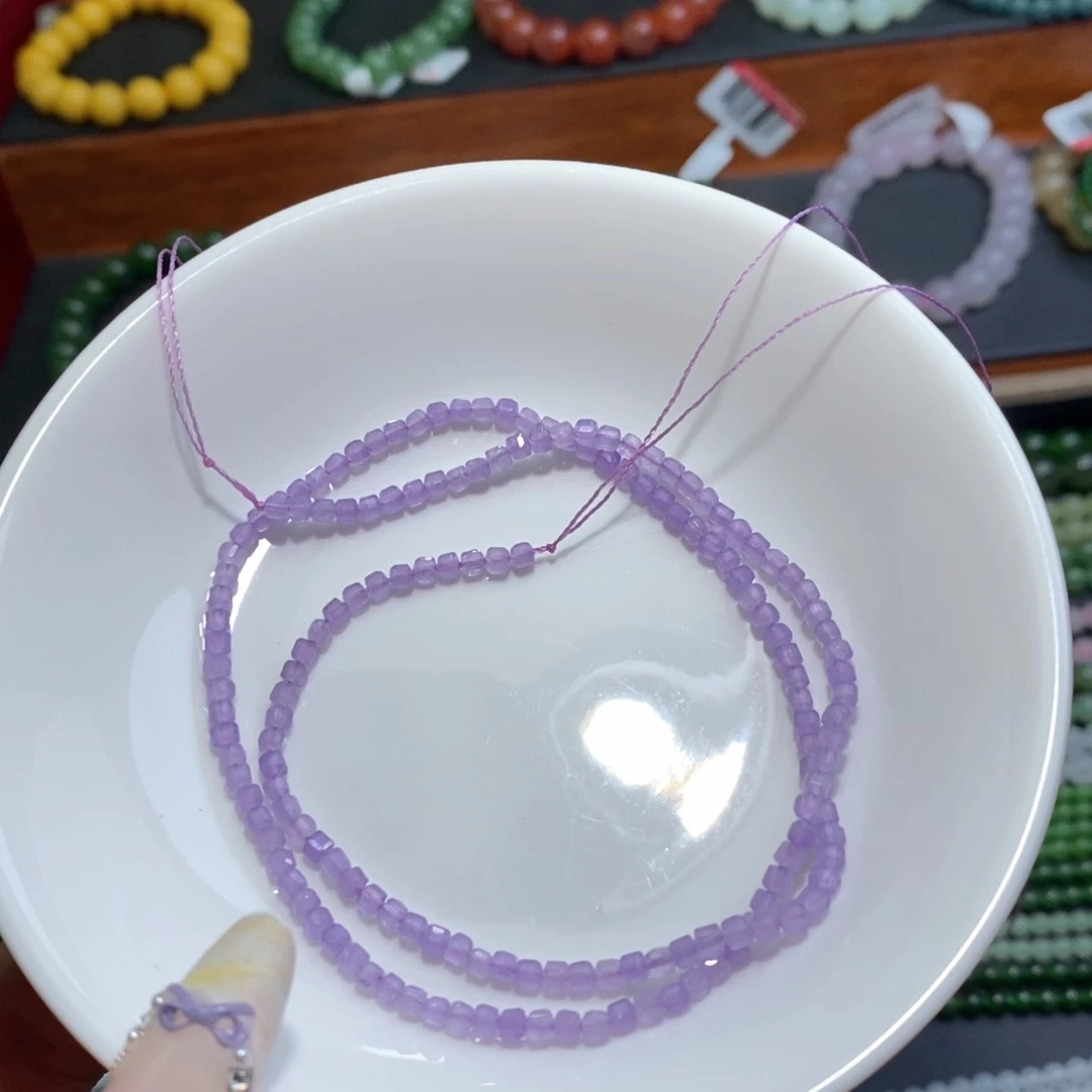 未镶嵌颈饰紫晶薰衣草紫晶锁骨链方糖