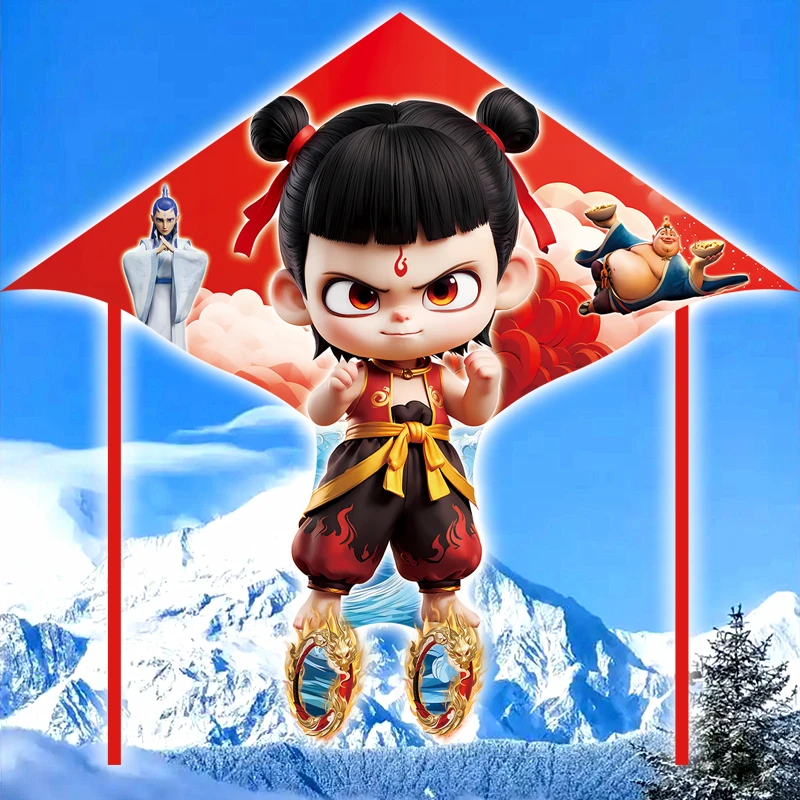 2025年新款哪吒风筝魔童闹海微风易飞初学者易操作三角可配线轮