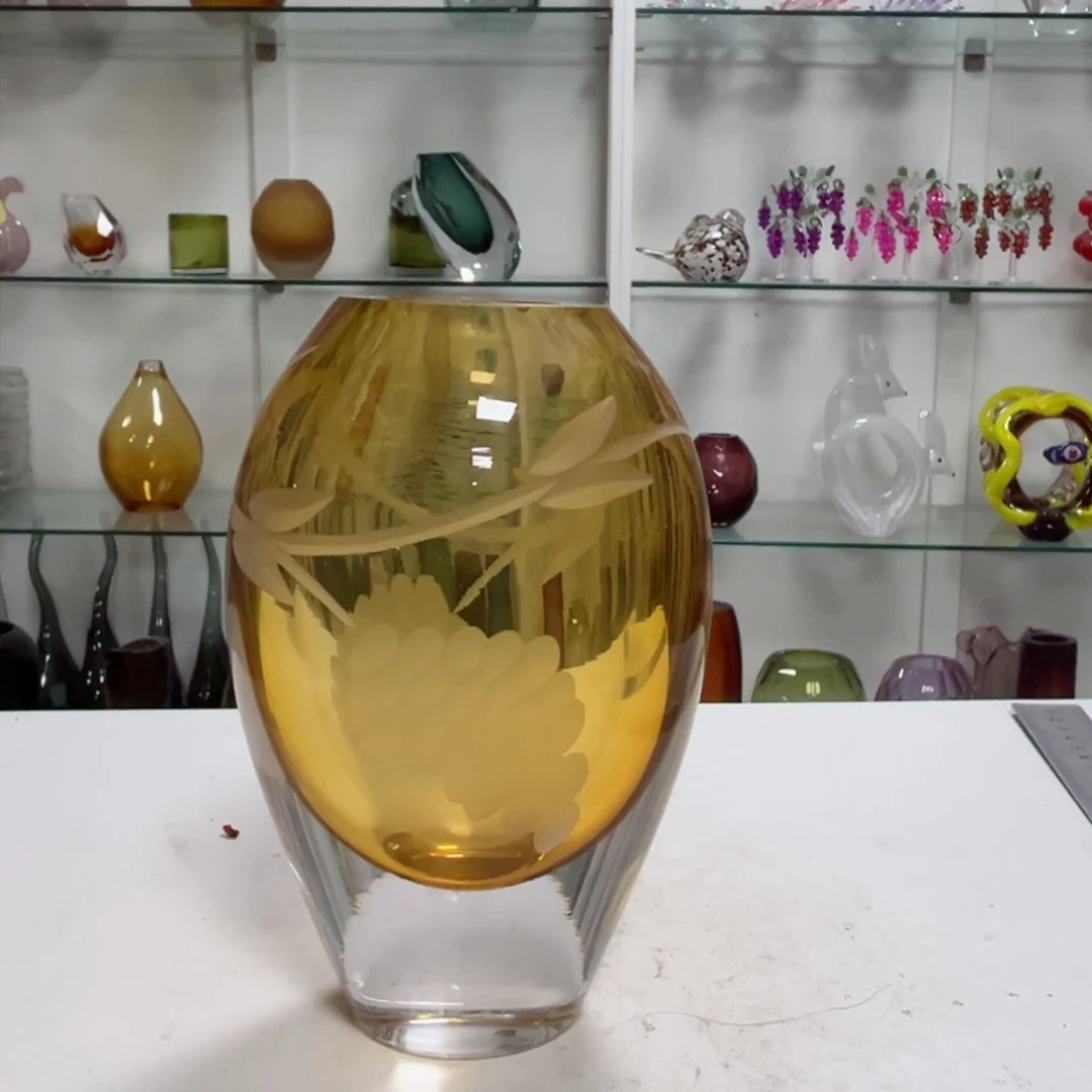 幻彩琉璃花器纯手工制作高度 17