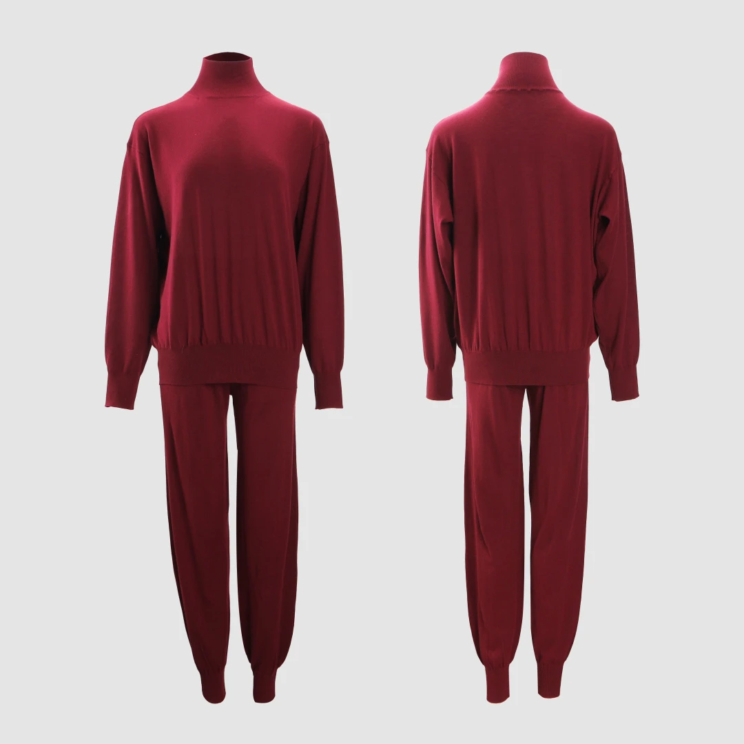 设计师秋冬爆款时尚复古慵懒风显瘦套装上衣+裤子