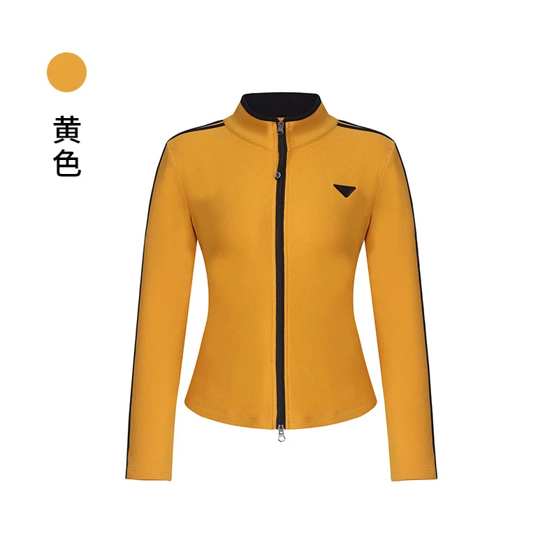 2025春季广场舞上衣新品时尚修身显瘦运动纯色拉链打底女士长袖