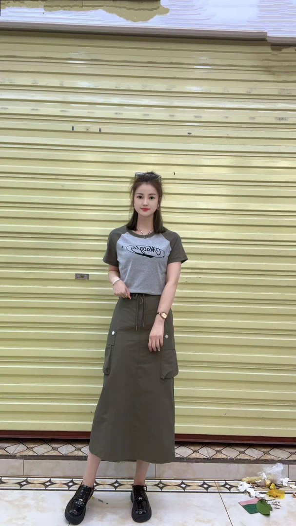 新款休闲时尚辣妹风两件套连衣裙半身裙套装显瘦气质高腰百搭