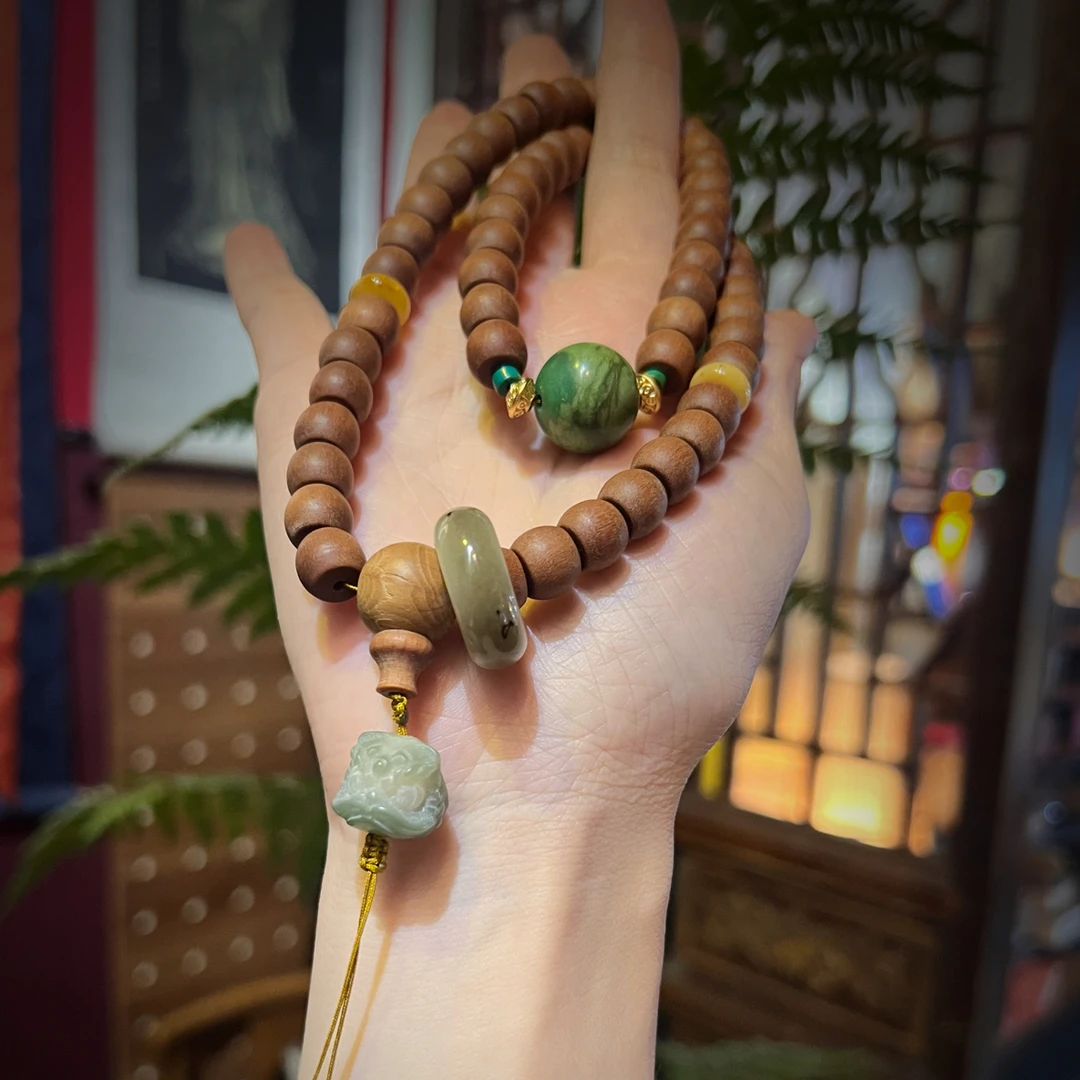 铜合金手链 54珠8*10mm手持老山香檀