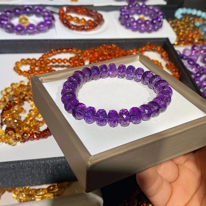 水晶未镶嵌手链11mm巴西帝王紫钻切手链