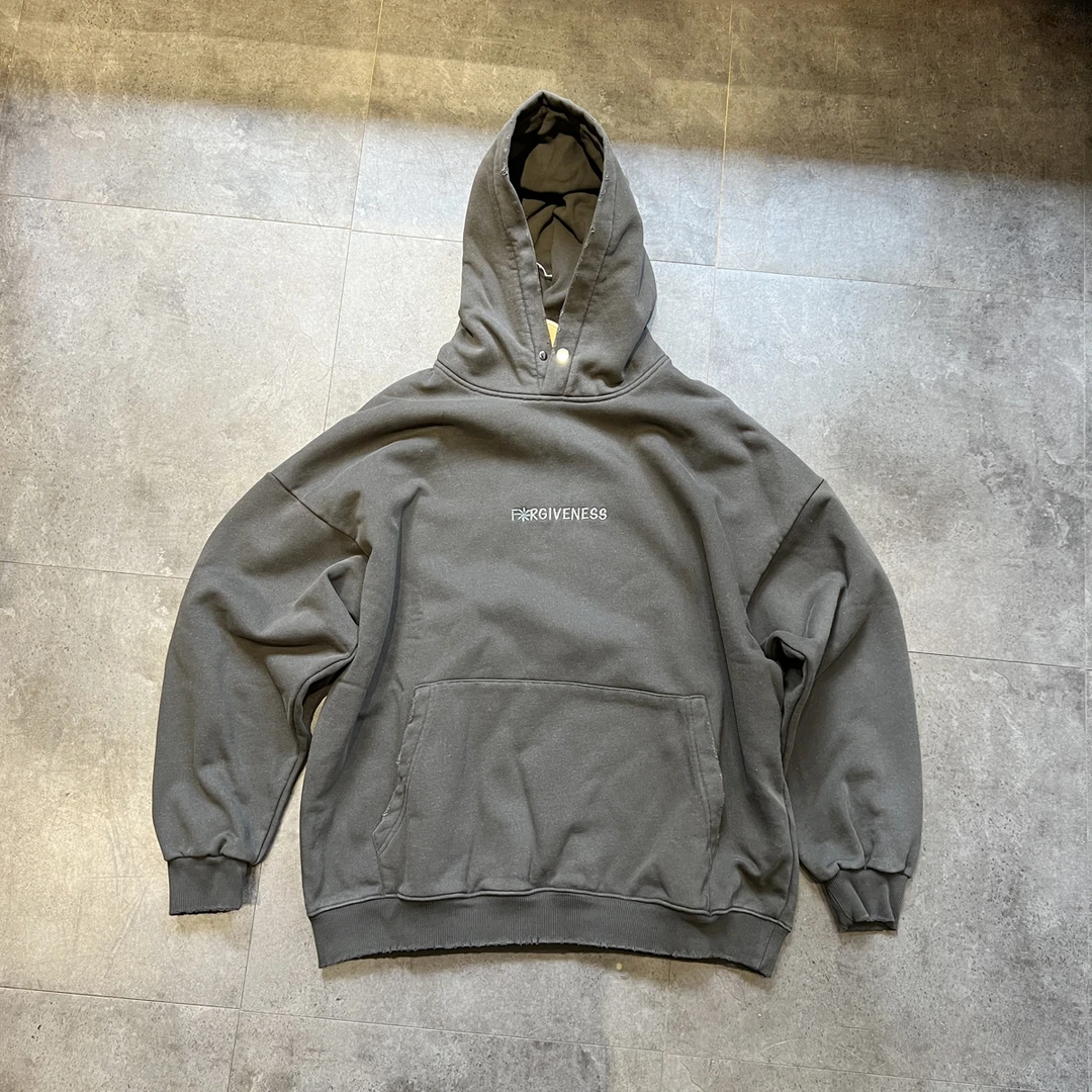 百搭500g重磅涂鸦蜡染刺绣磨烂做旧卫衣连帽宽松男女加绒潮