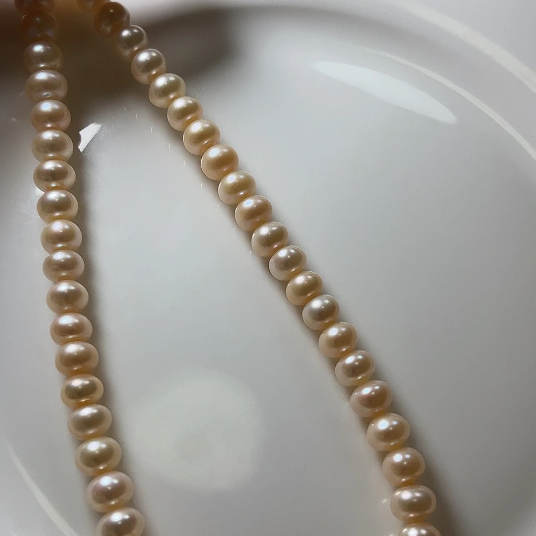 颈饰淡水珍珠未镶嵌9.5左右香槟色皮光干净