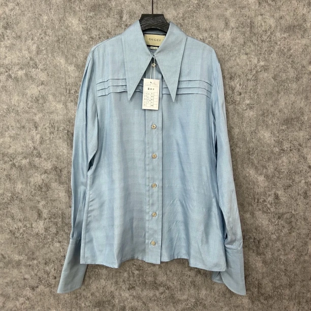 95新 GUCCI/古驰 古驰蓝色长袖衬衫