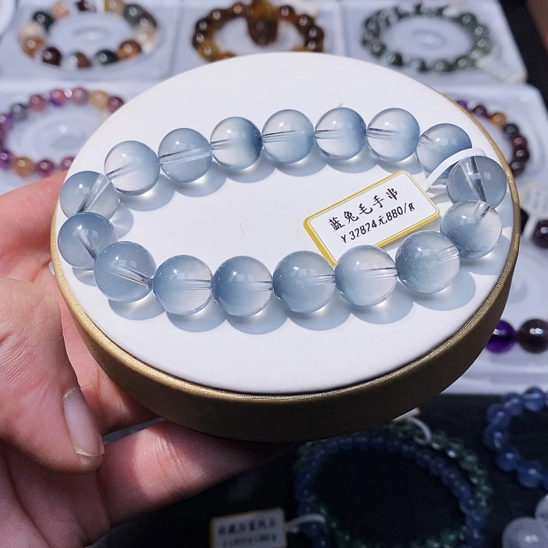 手链未镶嵌水晶蓝兔毛聚宝盆11.8