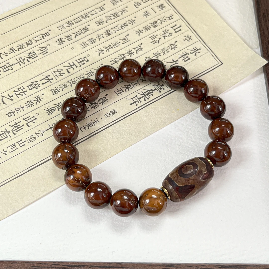 紫金鼠红皮圆珠峪孚手串11mm   A-Z031115