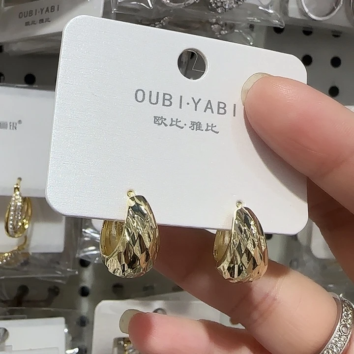 锆石纯铜合金金色车花耳扣