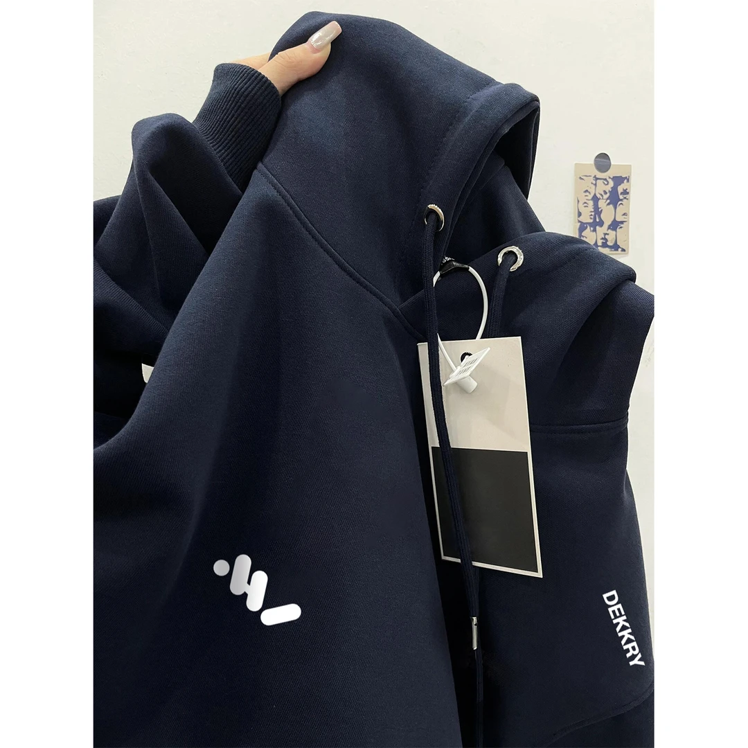 美式创意简约字母印花连帽卫衣男女秋冬季百搭宽松休闲情侣款上衣