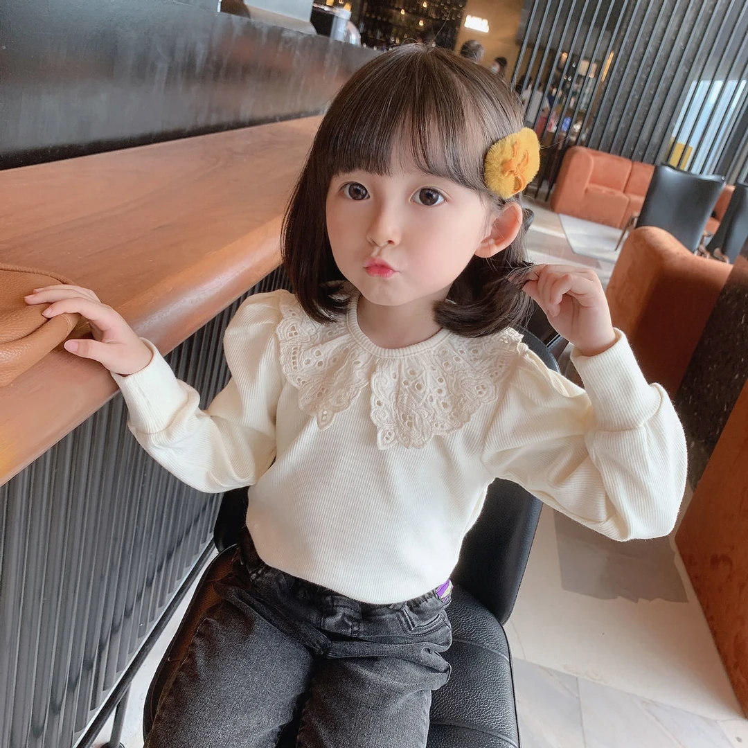 女童长袖T恤春秋装韩版翻领上衣婴儿宝宝打底衫童装