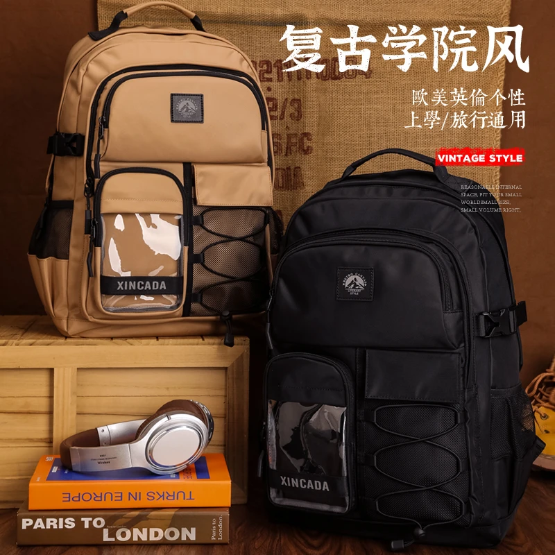 双肩包多功能男女同款出差旅行通勤学生书包大容量户外休闲运动包