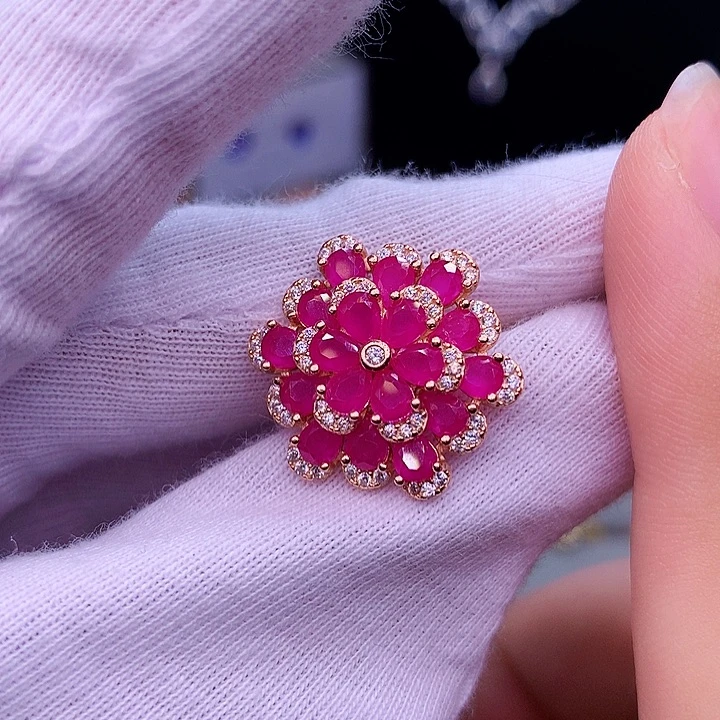 银S925镶嵌红宝石戒指