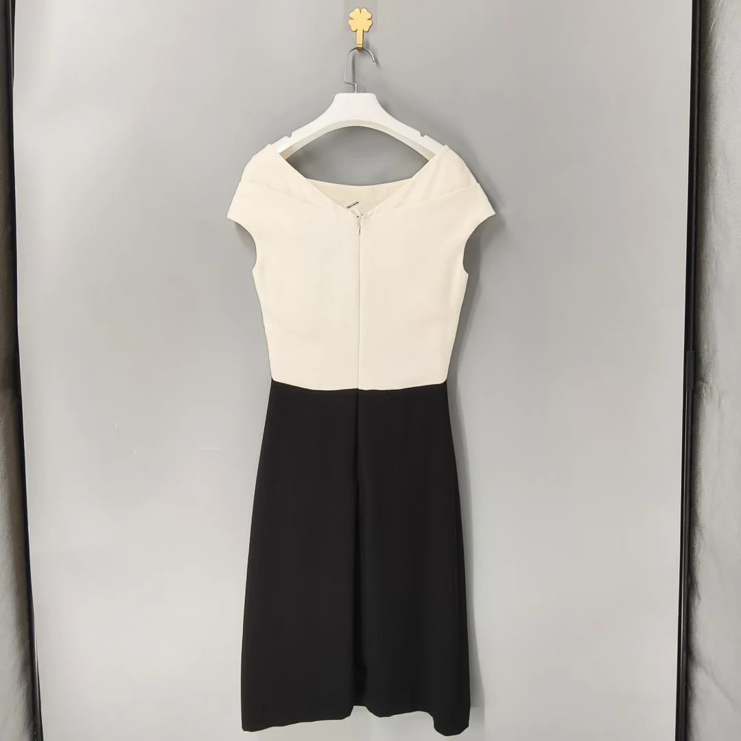 99新 MaxMara 葡萄籽奢潮/Maxmara 黑白拼色连衣裙/36