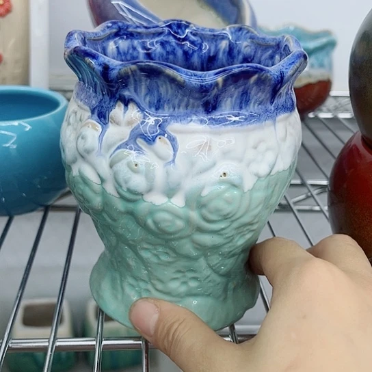 多肉绿植陶瓷花盆9.9包邮，有空