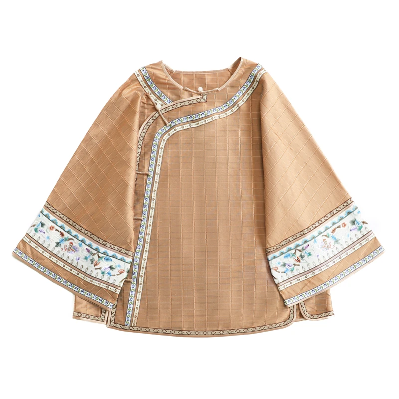 「初遇」锦依天裁 桑蚕丝 国风手工设计百搭刺绣国潮女装汉服上衣