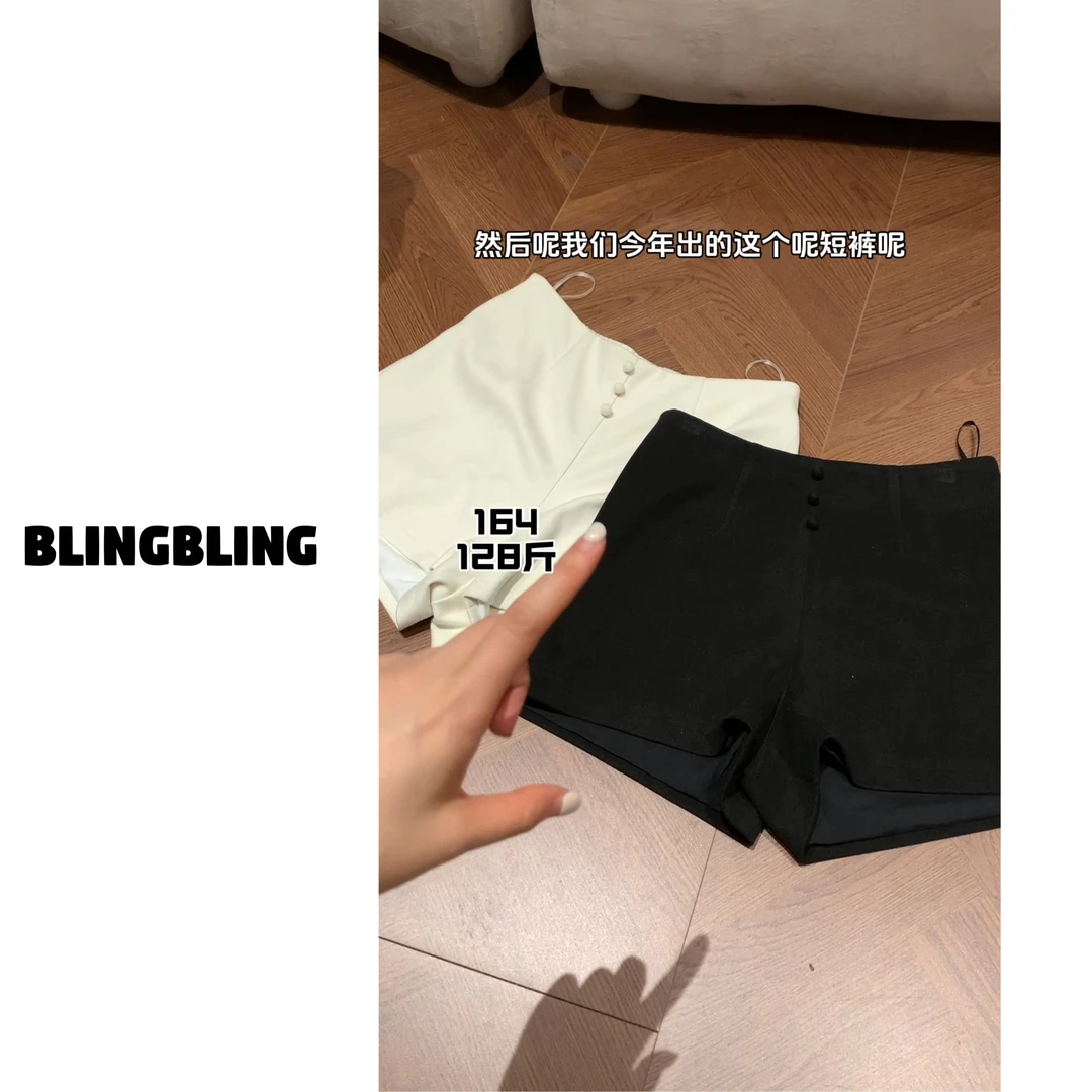 唐不灵微胖《毛呢短裤》秋冬款大码百搭呢质遮胯显瘦舒适女短裤